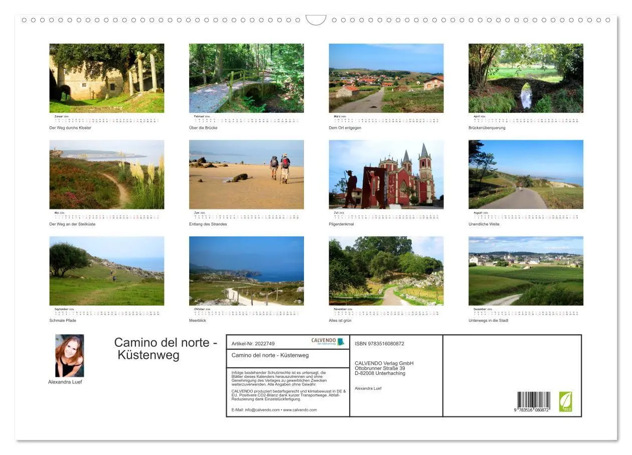 Bild: 9783516080872 | Camino del norte - Küstenweg (Wandkalender 2026 DIN A2 quer),...