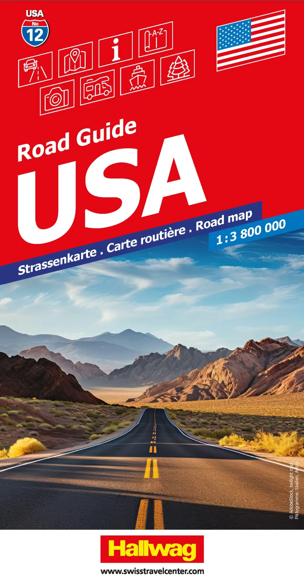 Cover: 9783828310872 | Hallwag Strassenkarte USA 1:3,8 Mio. | Hallwag Kümmerly+Frey AG | 2024