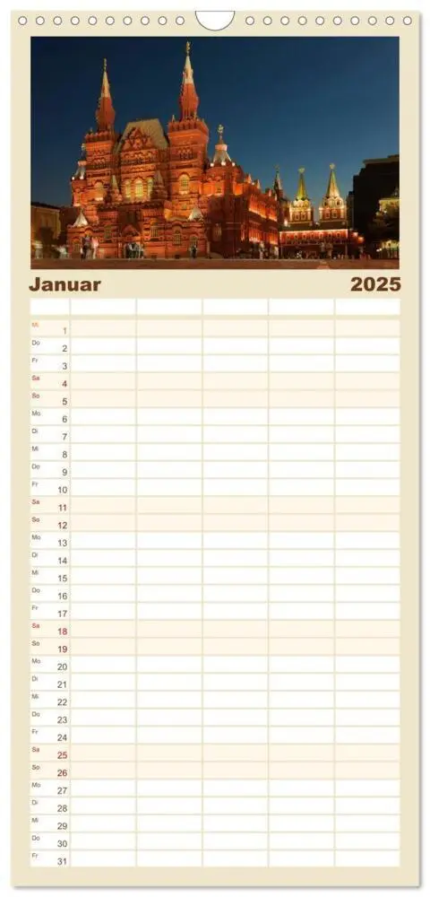 Bild: 9783457120972 | Familienplaner 2025 - Moskau mit 5 Spalten (Wandkalender, 21 x 45...