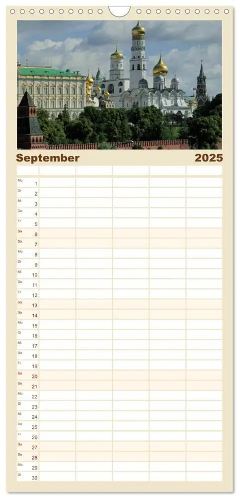 Bild: 9783457120972 | Familienplaner 2025 - Moskau mit 5 Spalten (Wandkalender, 21 x 45...