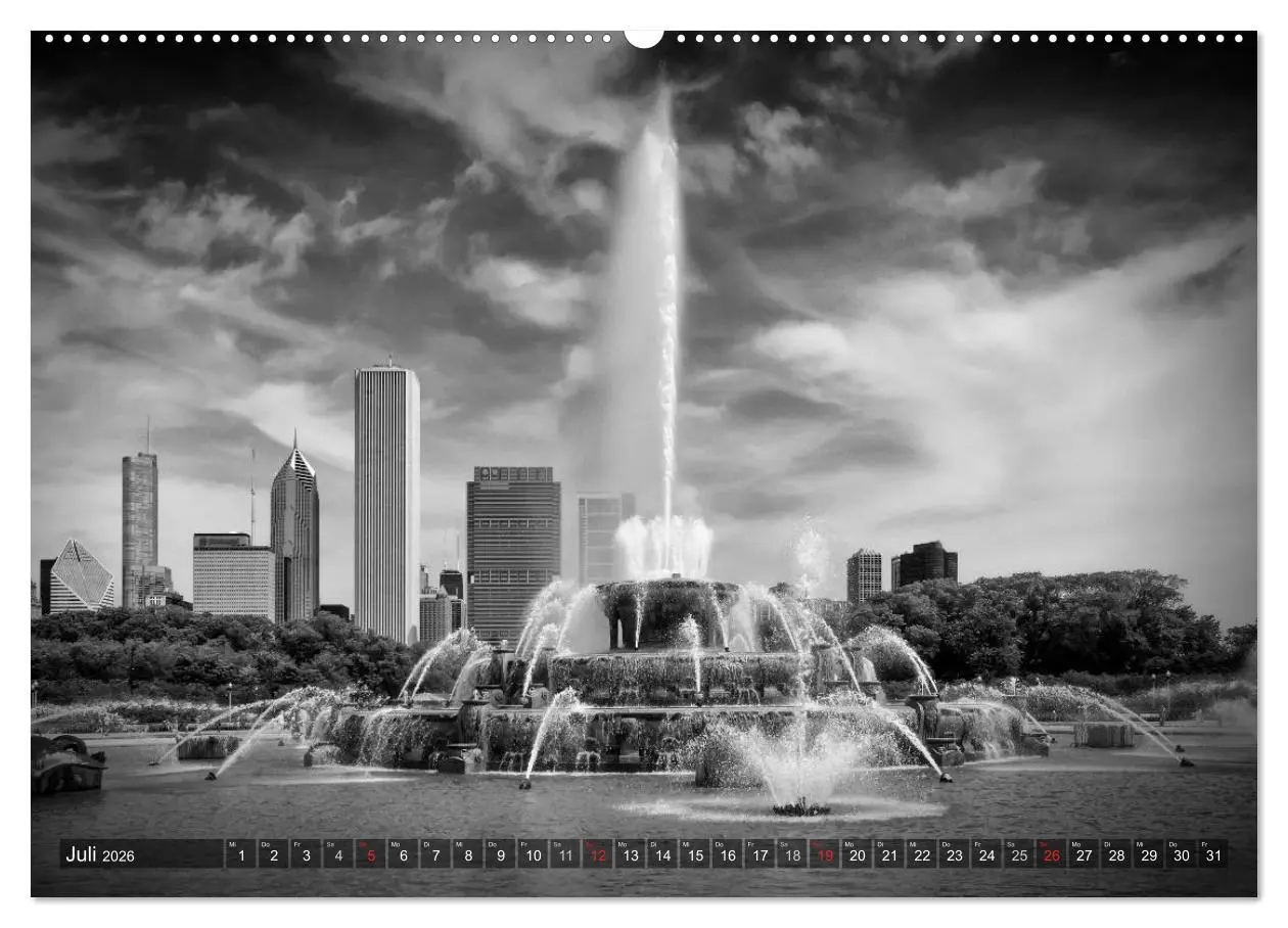 Bild: 9783516210972 | CHICAGO Monochrom (Wandkalender 2026 DIN A2 quer), CALVENDO...