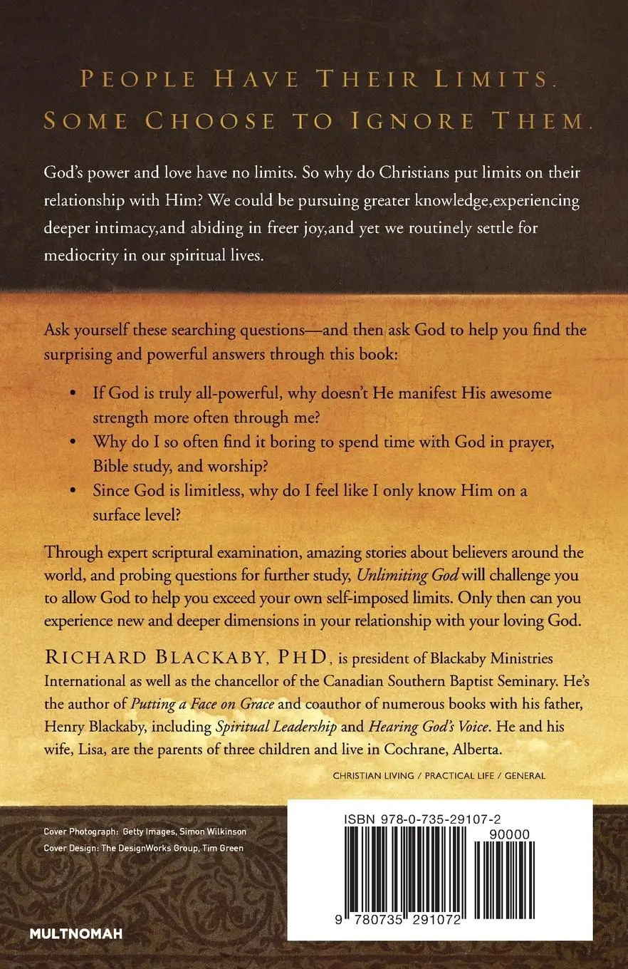 Rückseite: 9780735291072 | Unlimiting God | Increasing Your Capacity to Experience the Divine