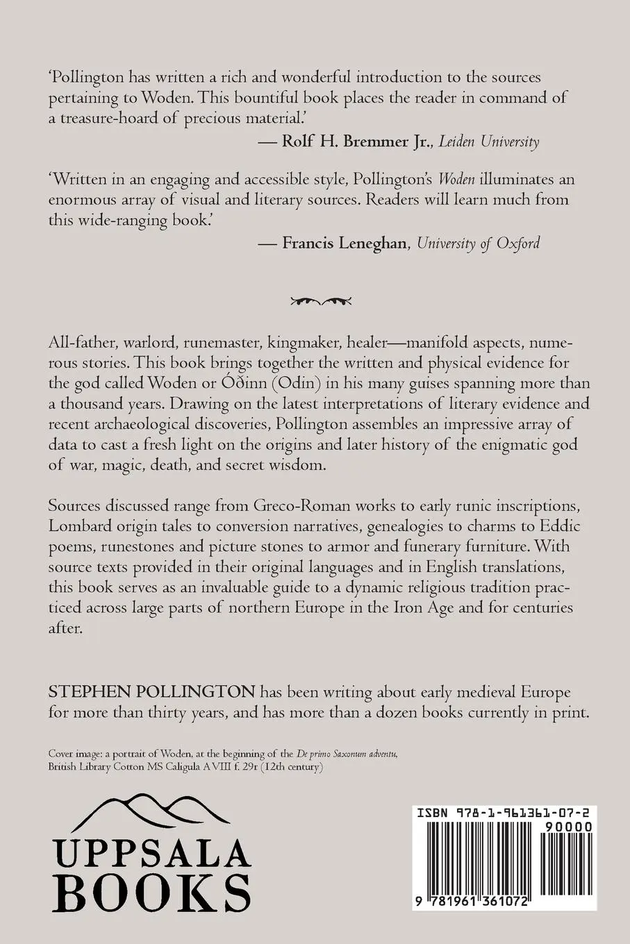 Rückseite: 9781961361072 | Woden | A Historical Companion | Stephen Pollington | Taschenbuch