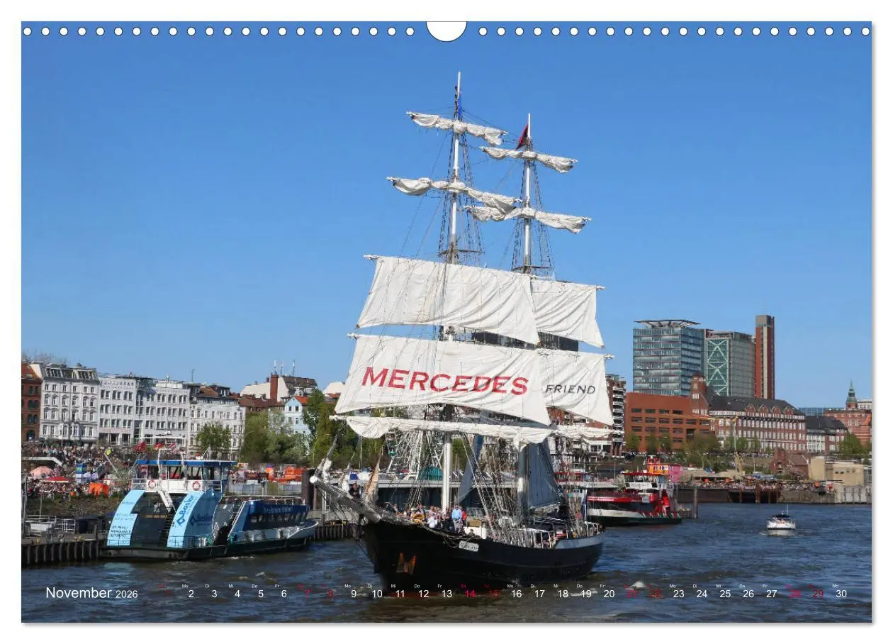 Bild: 9783457871072 | Segelschiffe auf der Elbe (Wandkalender 2026 DIN A3 quer), CALVENDO...