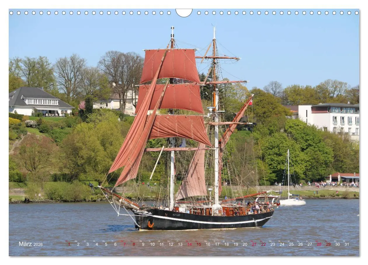 Bild: 9783457871072 | Segelschiffe auf der Elbe (Wandkalender 2026 DIN A3 quer), CALVENDO...