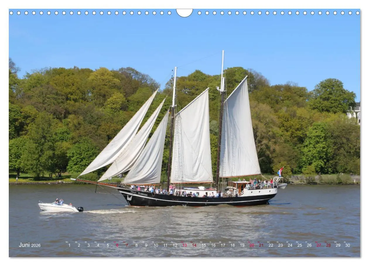 Bild: 9783457871072 | Segelschiffe auf der Elbe (Wandkalender 2026 DIN A3 quer), CALVENDO...