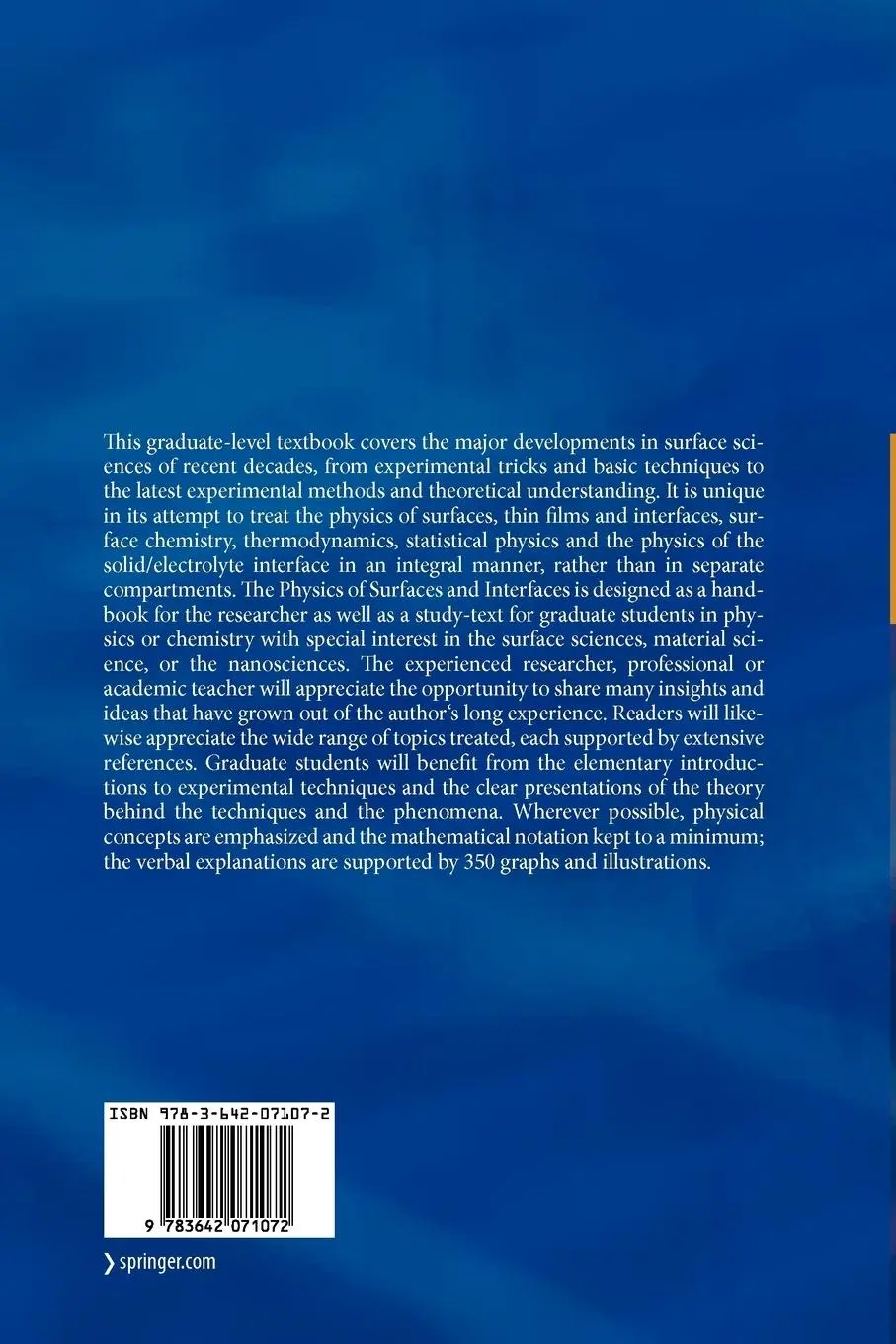 Rückseite: 9783642071072 | Physics of Surfaces and Interfaces | Harald Ibach | Taschenbuch | xii