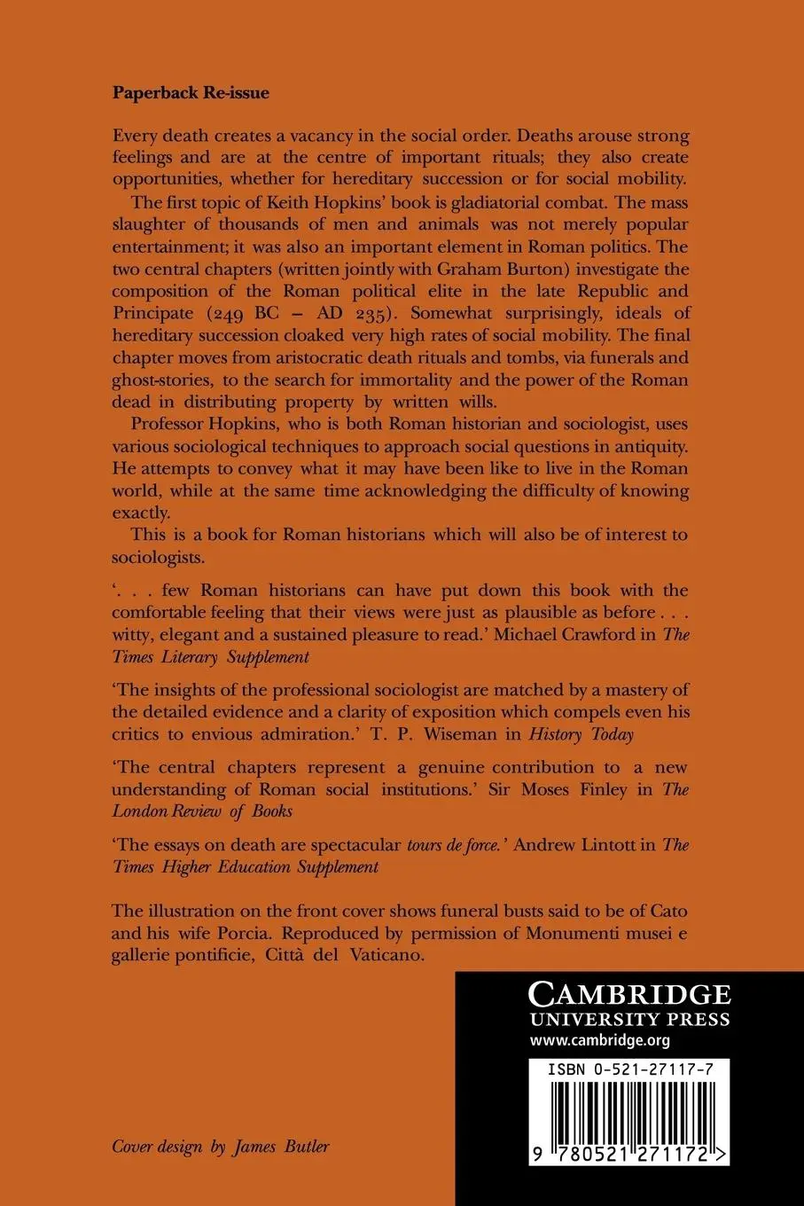 Rückseite: 9780521271172 | Death and Renewal | Volume 2: Sociological Studies in Roman History