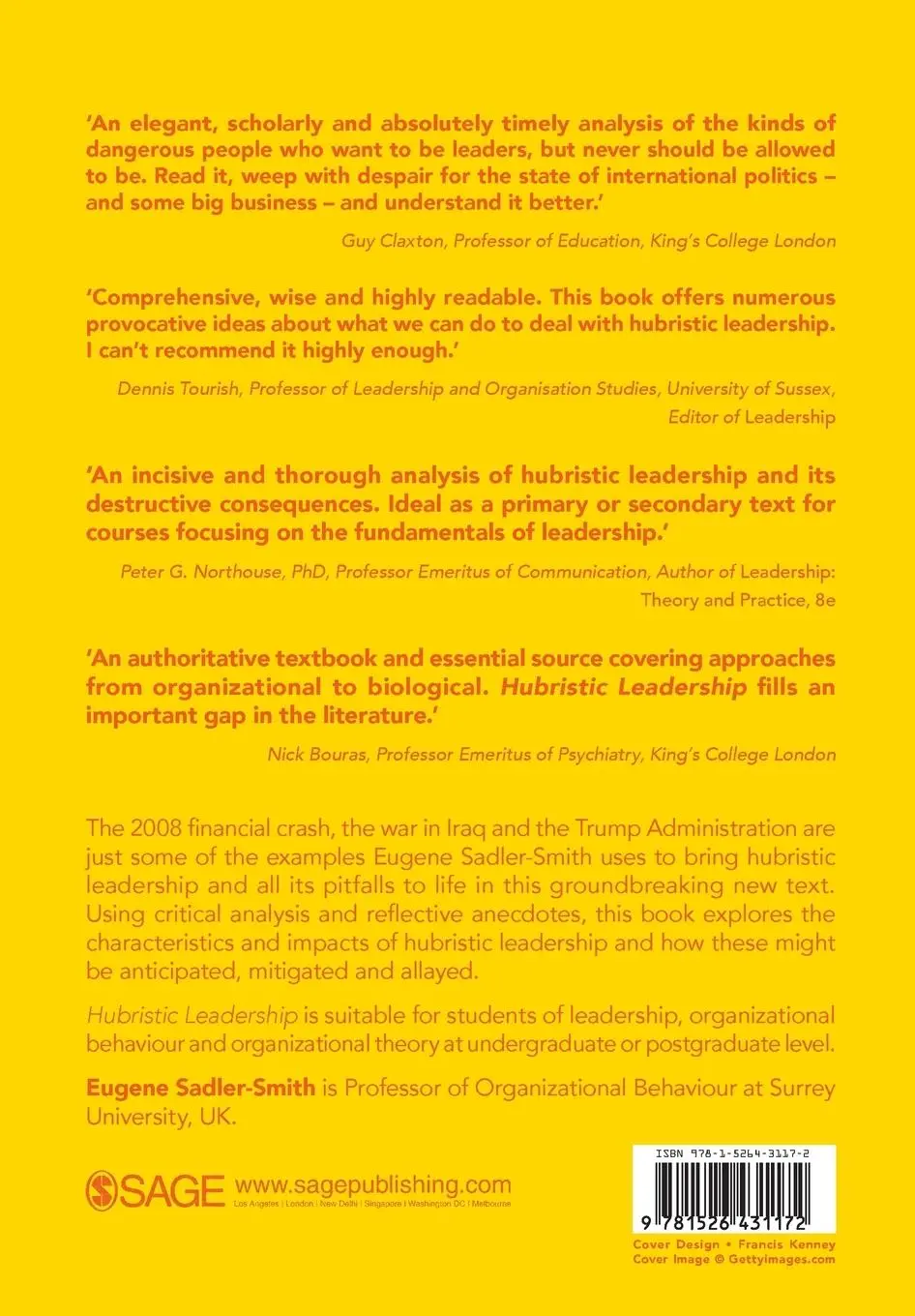 Rückseite: 9781526431172 | Hubristic Leadership | Eugene Sadler-Smith | Taschenbuch | Englisch