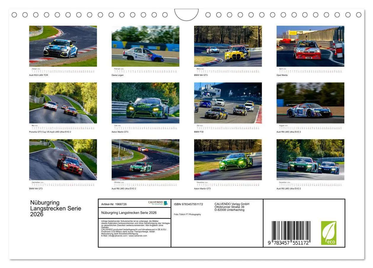 Bild: 9783457551172 | Nüburgring Langstrecken Serie 2026 (Wandkalender 2026 DIN A4 quer),...