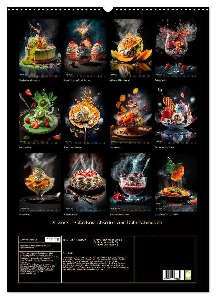 Bild: 9783516331172 | Desserts - Süße Köstlichkeiten zum Dahinschmelzen (Wandkalender...