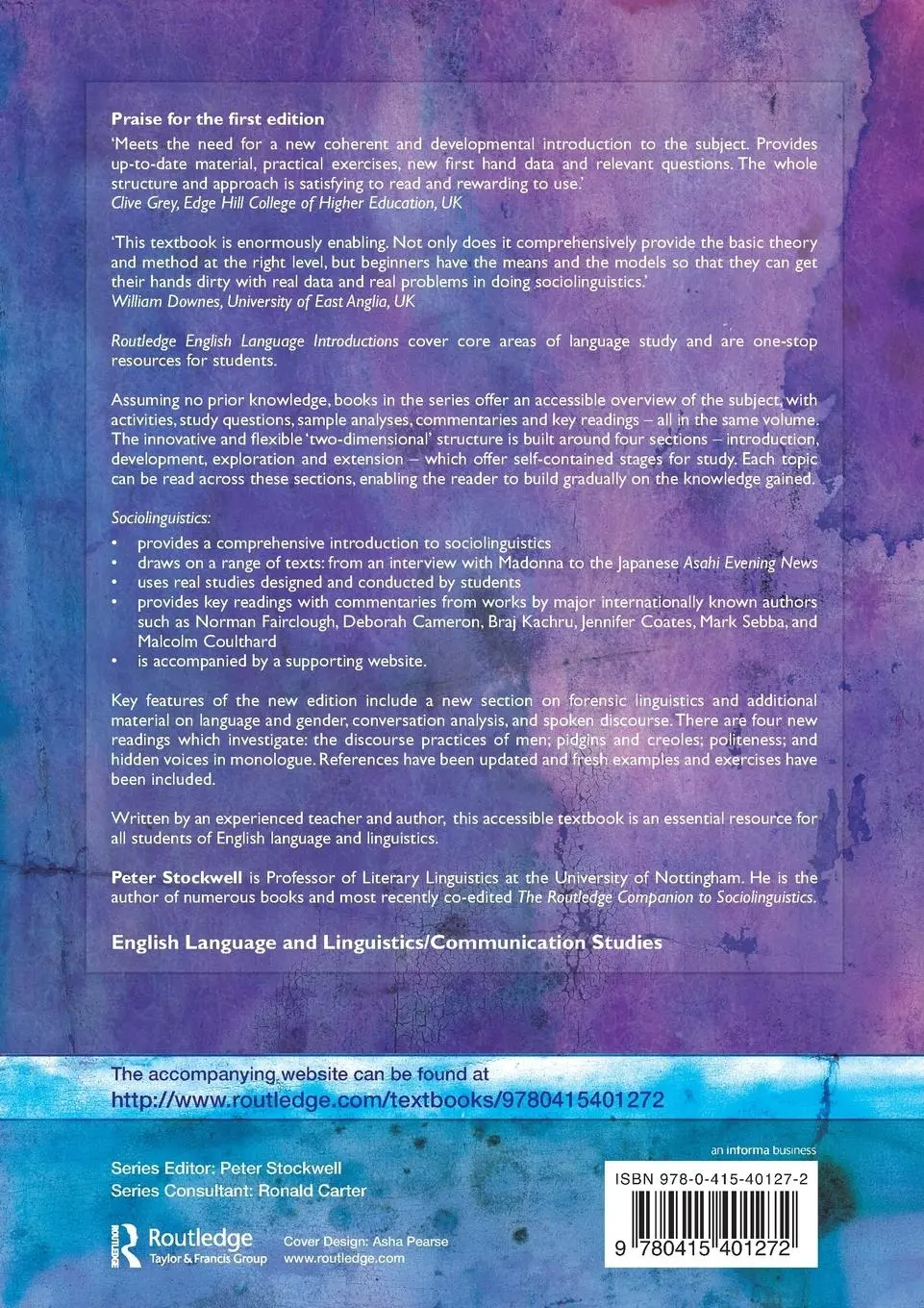 Rückseite: 9780415401272 | Sociolinguistics | A Resource Book for Students | Peter Stockwell