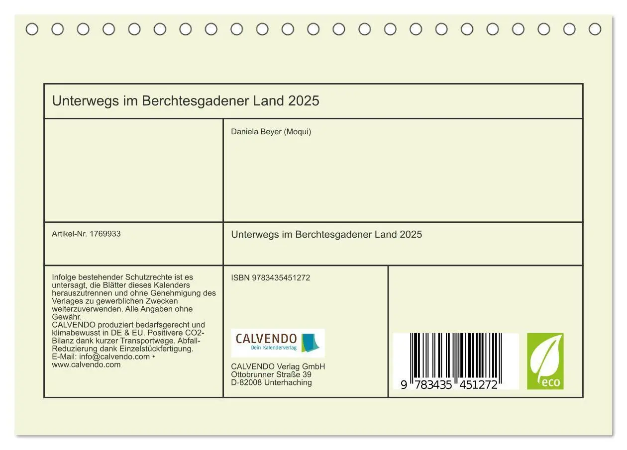 Bild: 9783435451272 | Unterwegs im Berchtesgadener Land 2025 (Tischkalender 2025 DIN A5...