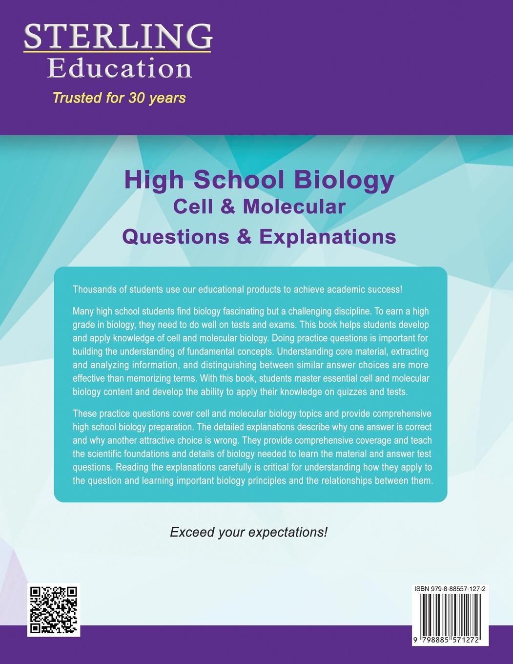 Rückseite: 9798885571272 | High School Biology | Sterling Education | Taschenbuch | Englisch