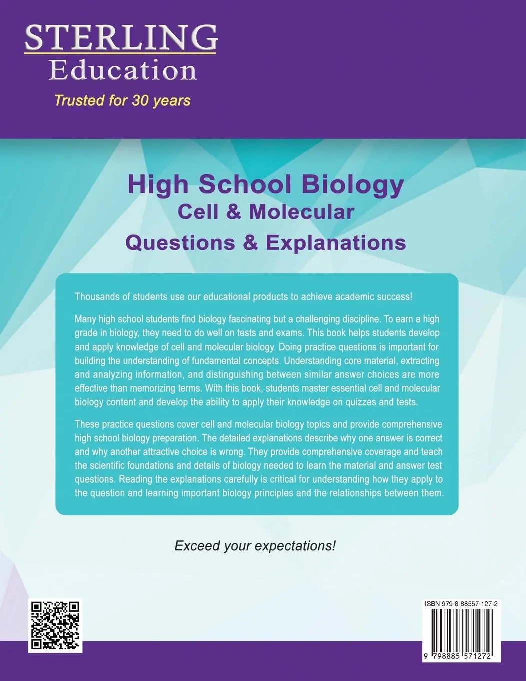Rückseite: 9798885571272 | High School Biology | Sterling Education | Taschenbuch | Englisch