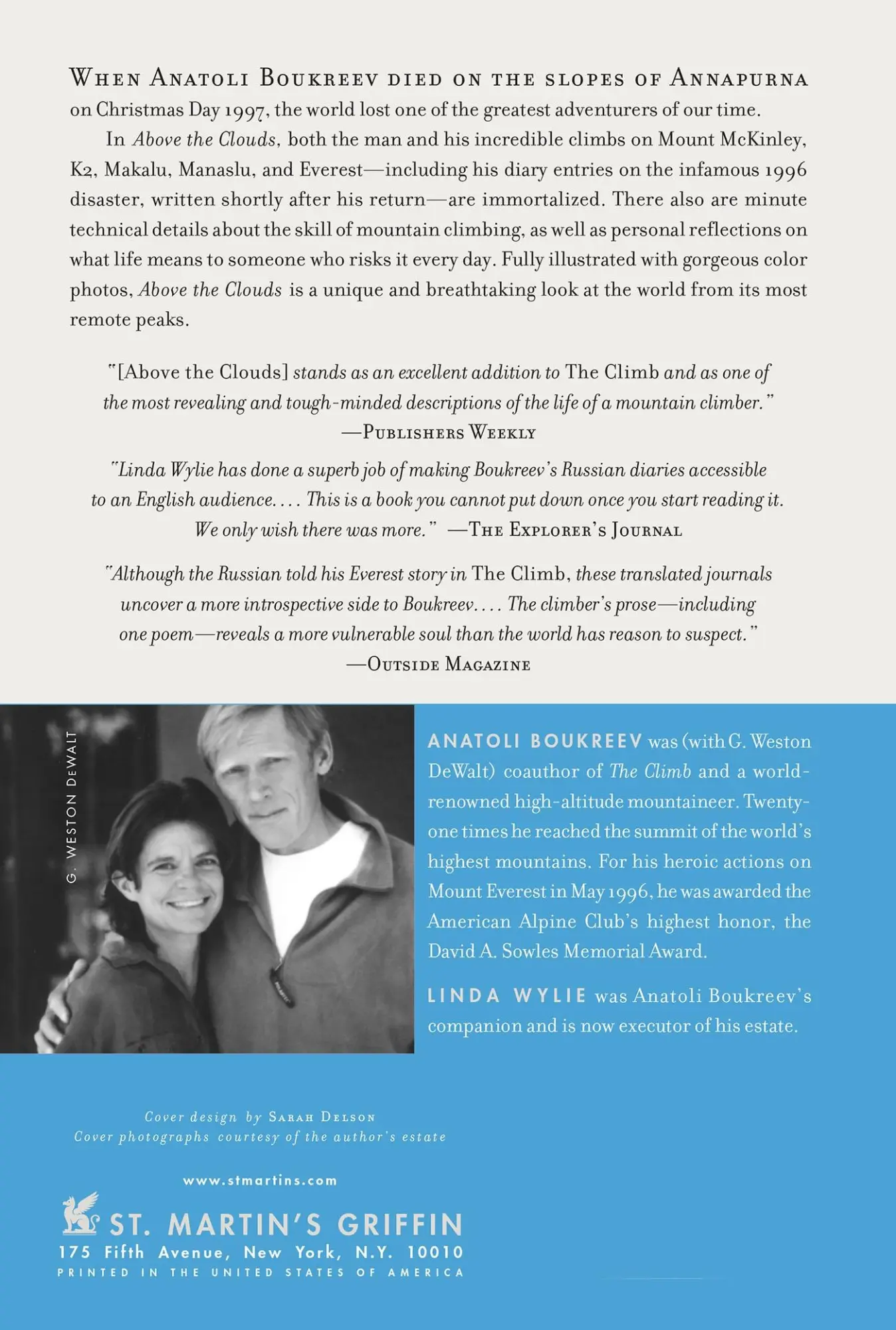 Rückseite: 9780312291372 | Above the Clouds | The Diaries of a High-Altitude Mountaineer | Buch