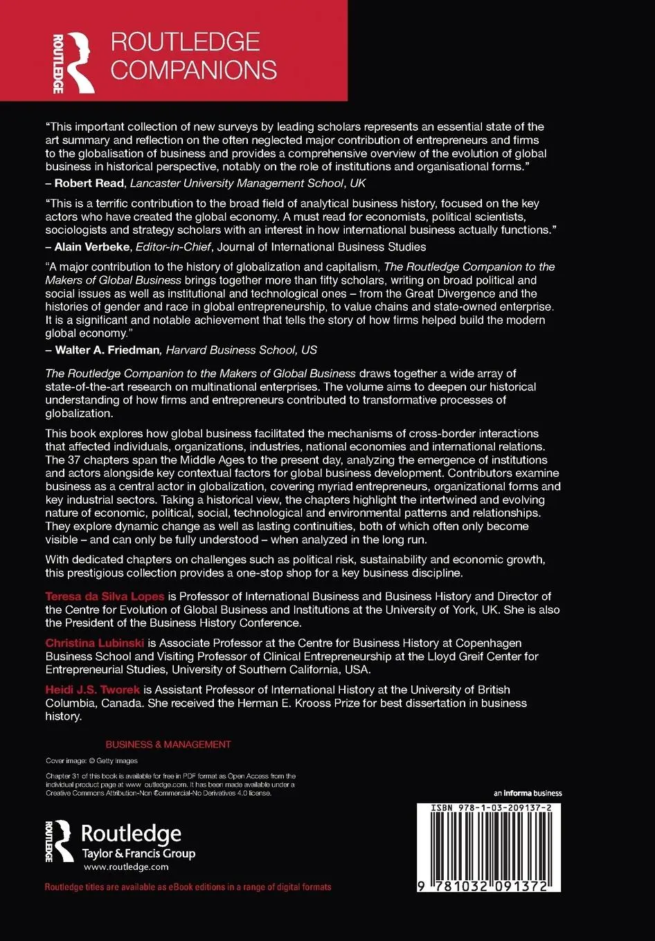 Rückseite: 9781032091372 | The Routledge Companion to the Makers of Global Business | Taschenbuch