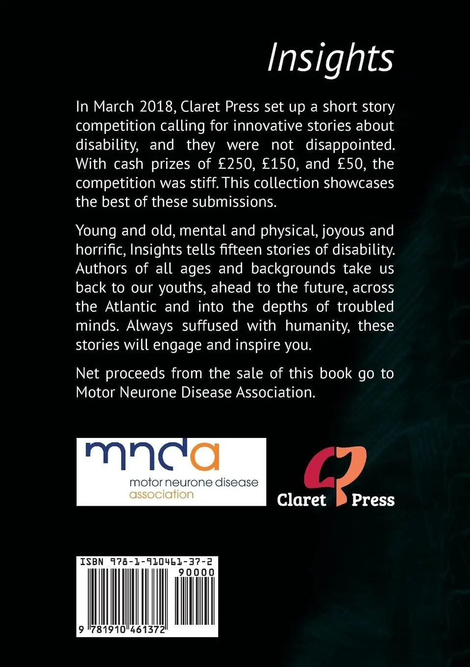 Rückseite: 9781910461372 | Insights | Fifteen Stories Exploring Disability | Katherine Isbester