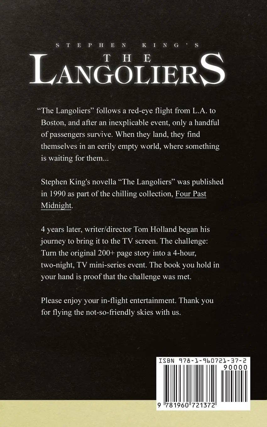 Rückseite: 9781960721372 | Stephen King's The Langoliers | The Original Screenplay | Taschenbuch