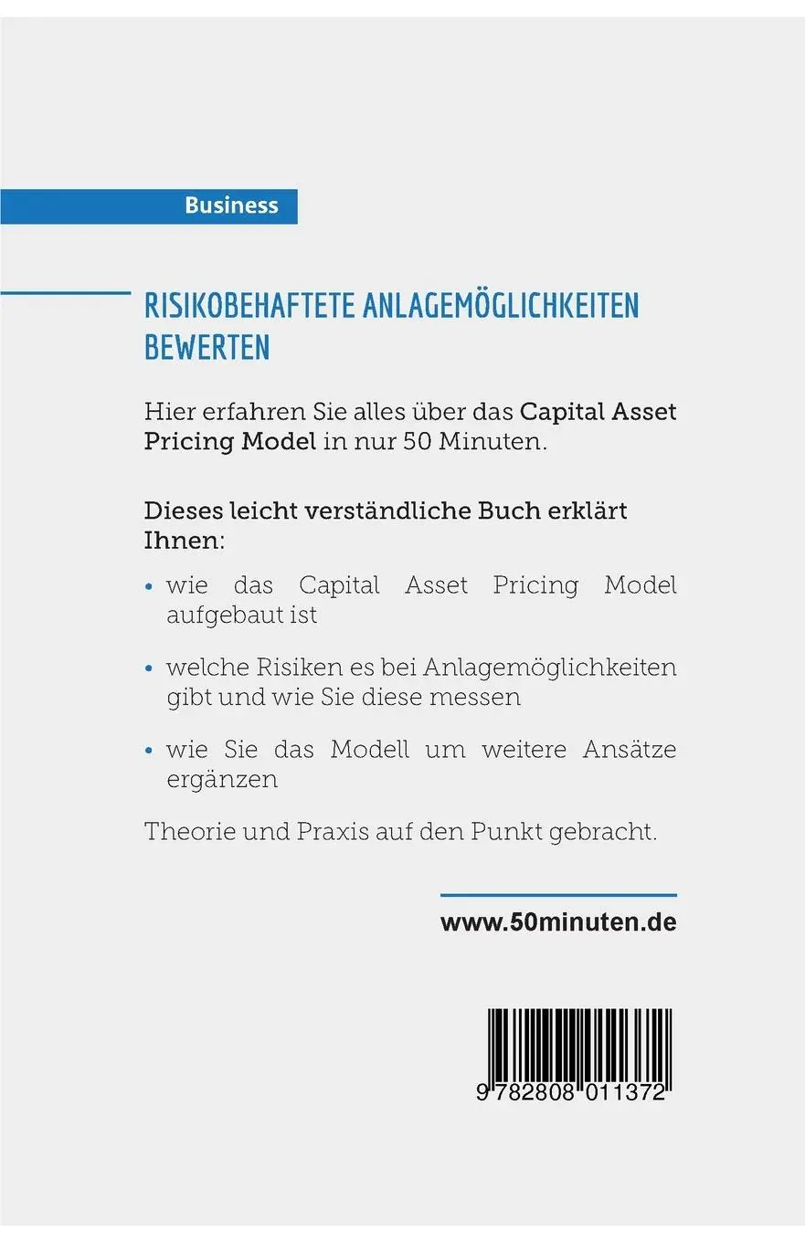 Rückseite: 9782808011372 | Capital Asset Pricing Model | Modell zur Bewertung von Wertpapieren