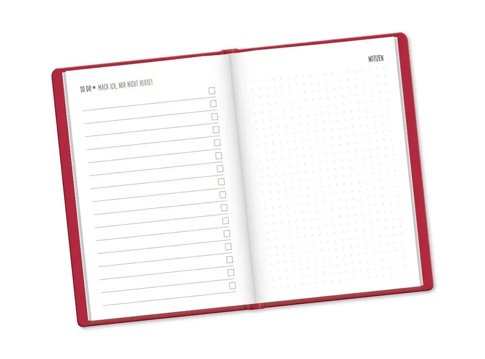 Bild: 9783986361372 | Terminplaner Lederlook 2026 Rot | Terminplaner Lederlook A6 | Original