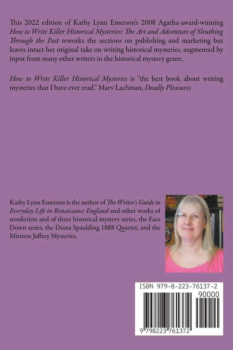 Rückseite: 9798223761372 | How to Write Killer Historical Mysteries 2022 Edition | Emerson | Buch