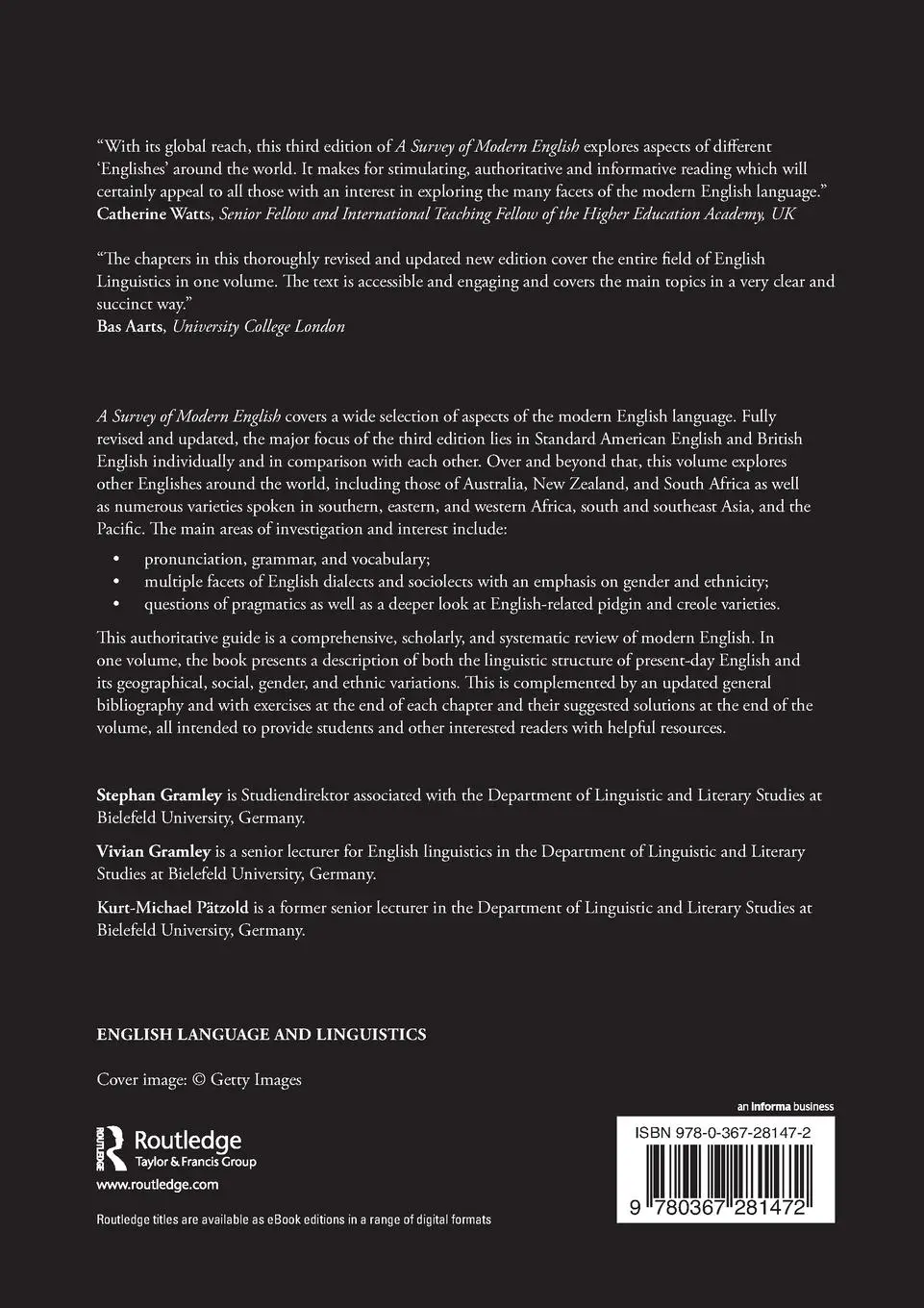 Rückseite: 9780367281472 | A Survey of Modern English | Stephan Gramley (u. a.) | Taschenbuch