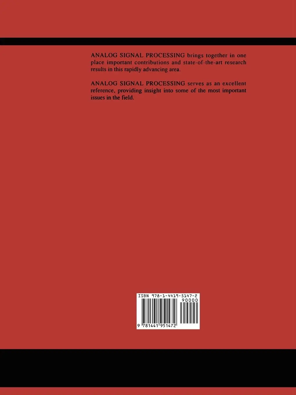Rückseite: 9781441951472 | Analog Signal Processing | F. W. Stephenson (u. a.) | Taschenbuch | iv
