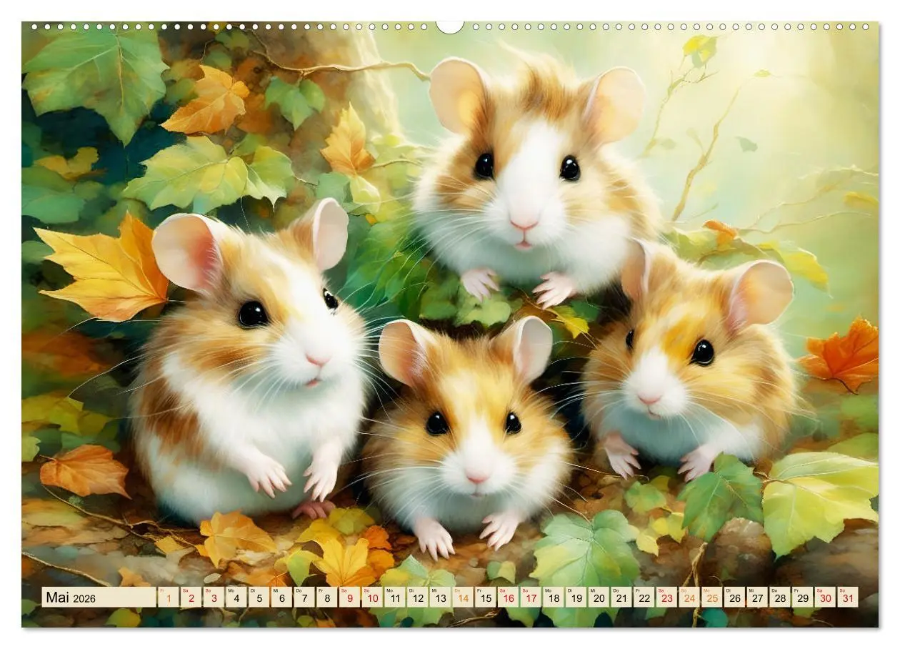Bild: 9783457381472 | Pelzige süße Freunde (Wandkalender 2026 DIN A2 quer), CALVENDO...