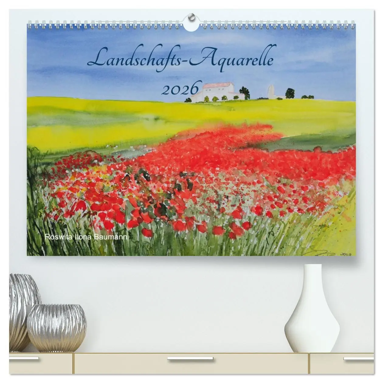 Cover: 9783457761472 | Landschafts-Aquarelle 2026 Roswita Ilona Baumann (hochwertiger...