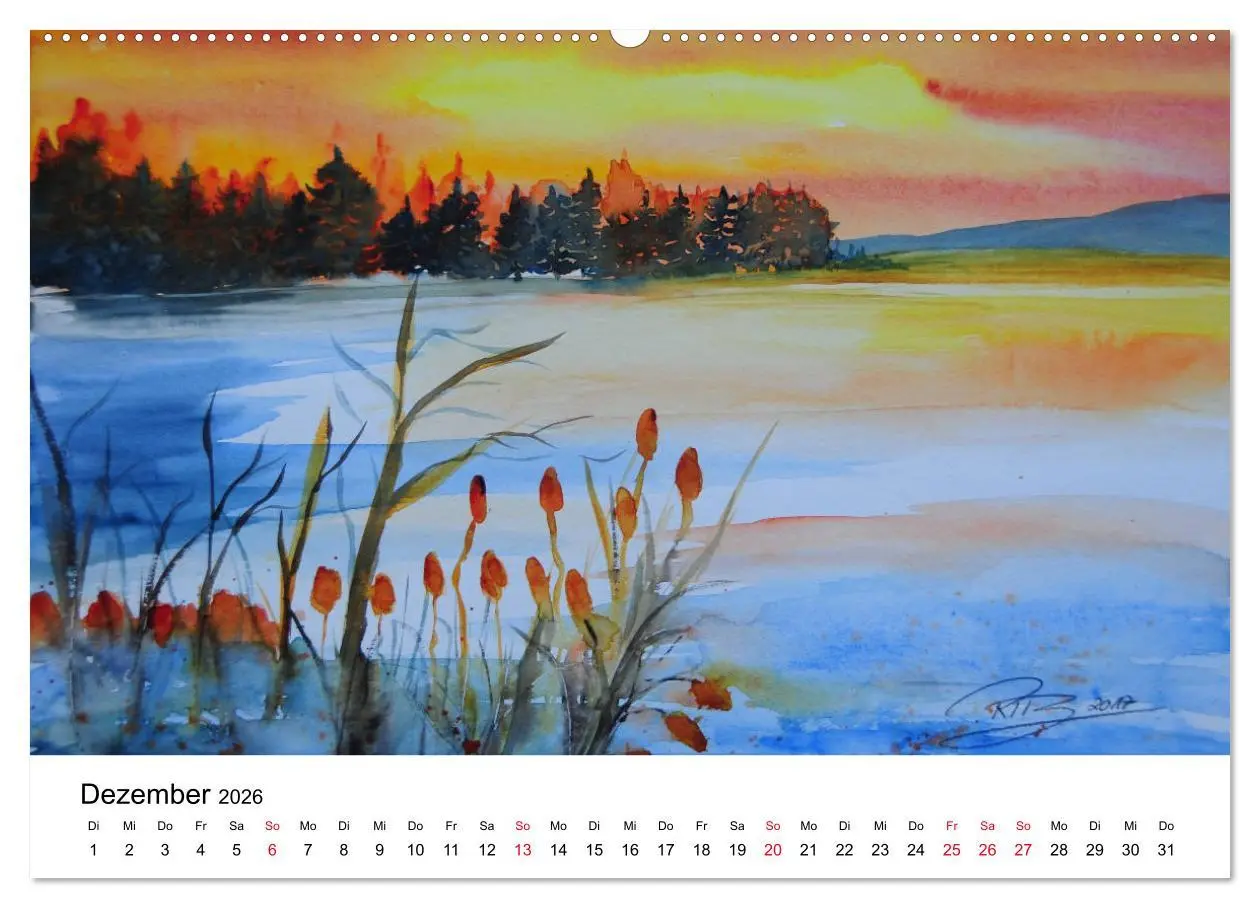 Bild: 9783457761472 | Landschafts-Aquarelle 2026 Roswita Ilona Baumann (hochwertiger...