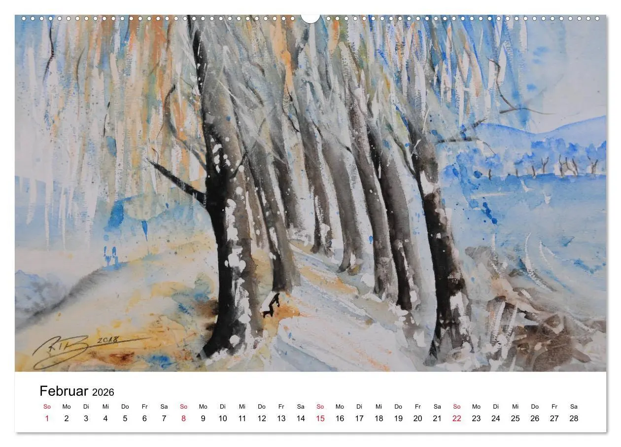 Bild: 9783457761472 | Landschafts-Aquarelle 2026 Roswita Ilona Baumann (hochwertiger...