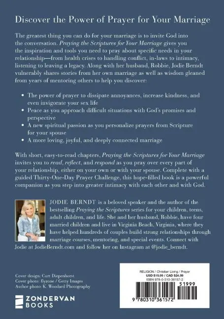 Cover: 9780310361572 | Praying the Scriptures for Your Marriage | Jodie Berndt | Taschenbuch