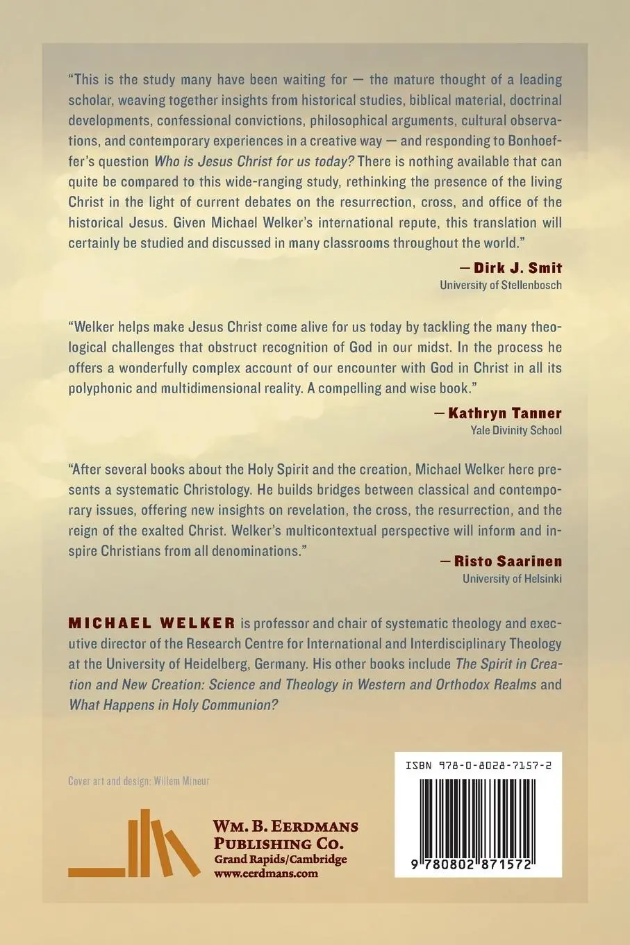 Rückseite: 9780802871572 | God the Revealed | Christology | Michael Welker | Taschenbuch | 2013