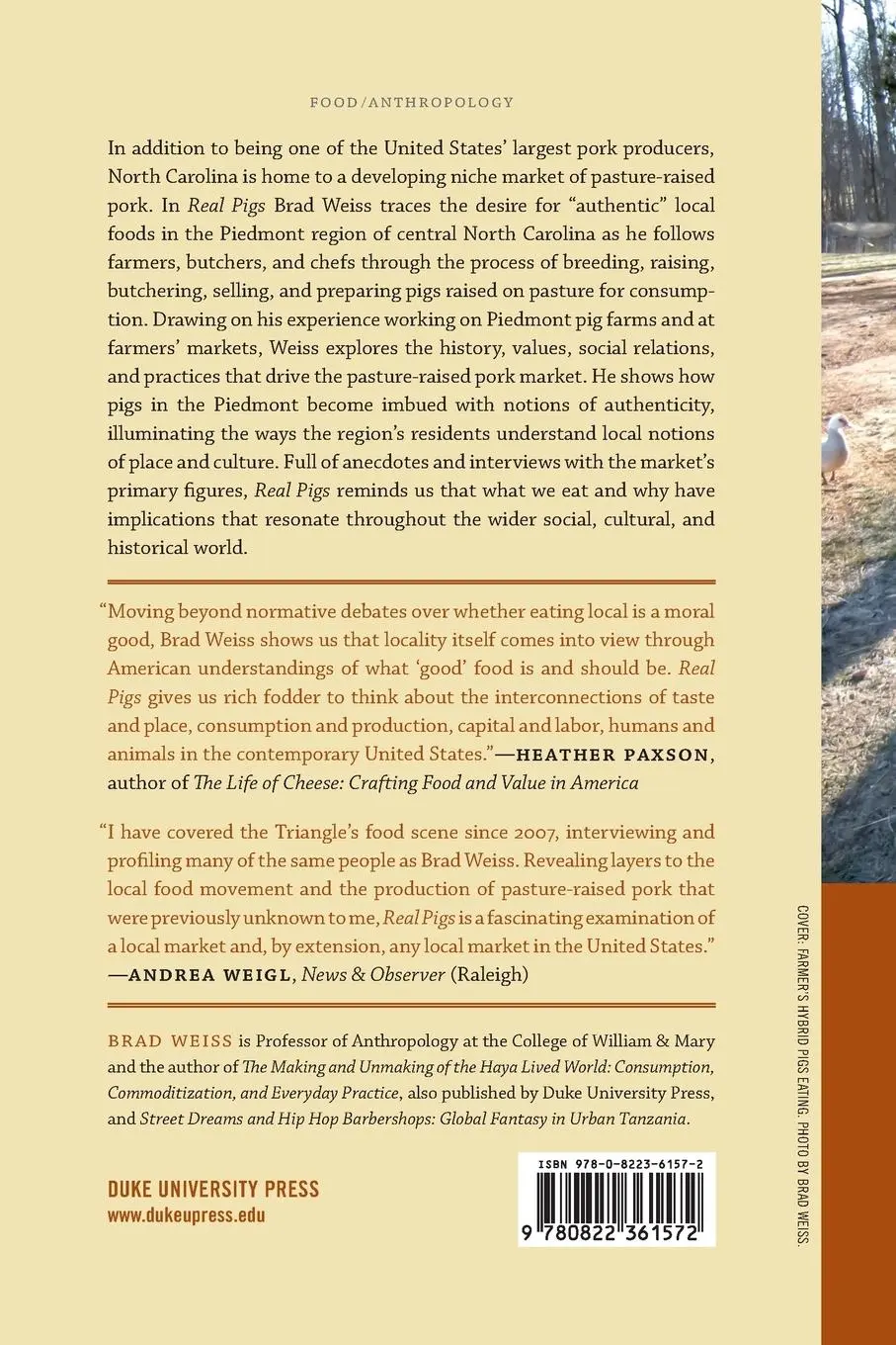 Rückseite: 9780822361572 | Real Pigs | Shifting Values in the Field of Local Pork | Brad Weiss