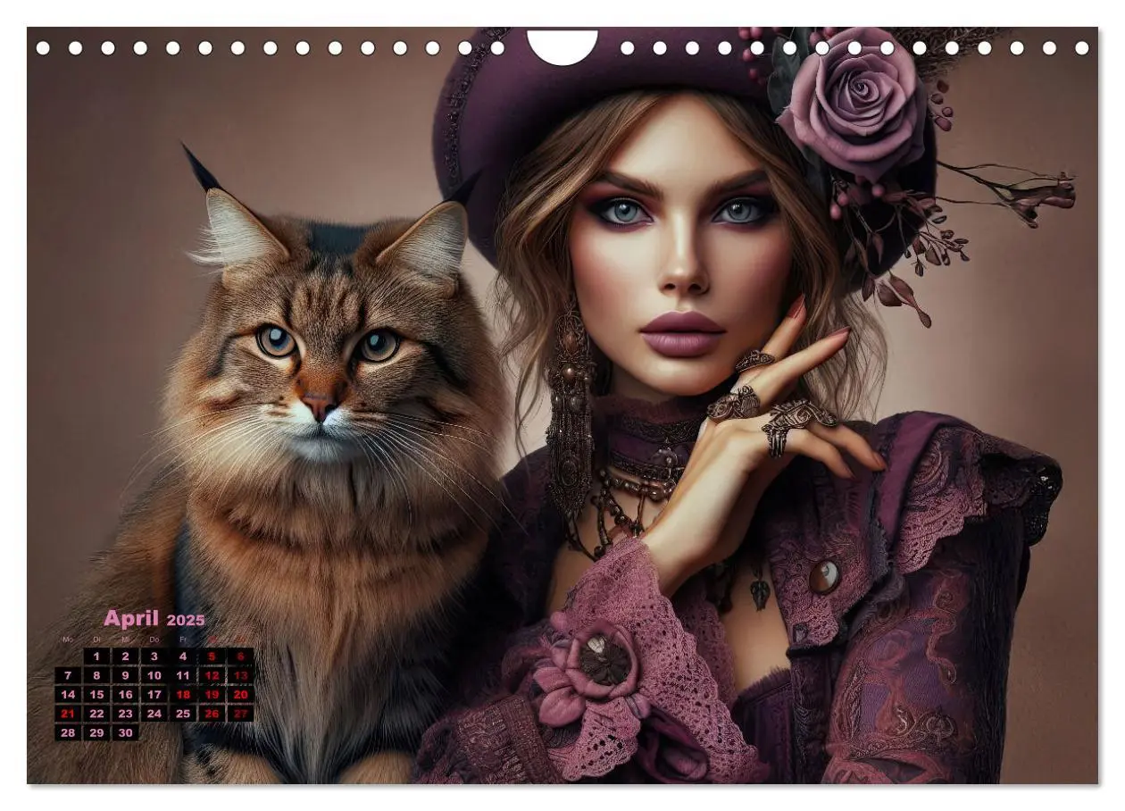 Bild: 9783457201572 | Luxuriöser Bohemian Flair - Elegante Frauen mit anmutigen Katzen...