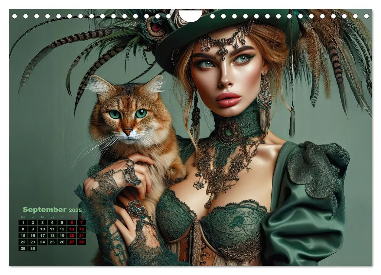 Bild: 9783457201572 | Luxuriöser Bohemian Flair - Elegante Frauen mit anmutigen Katzen...