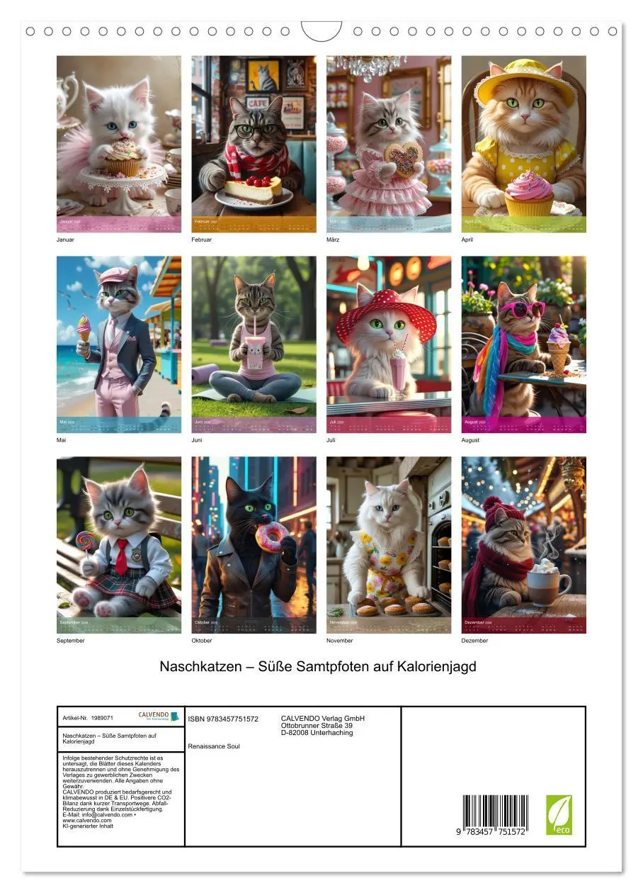 Bild: 9783457751572 | Naschkatzen - Süße Samtpfoten auf Kalorienjagd (Wandkalender 2026...