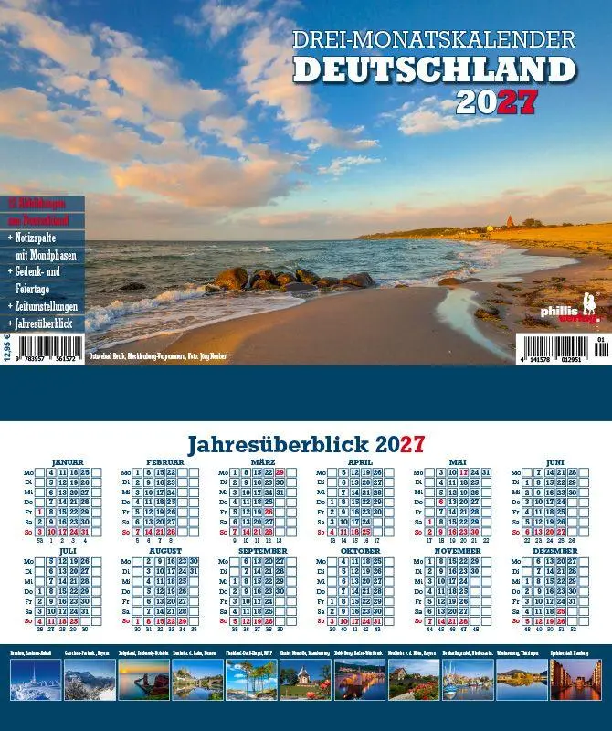 Cover: 9783957561572 | 3-Monatskalender Deutschland 2027 | Jörg Neubert | Kalender | Deutsch