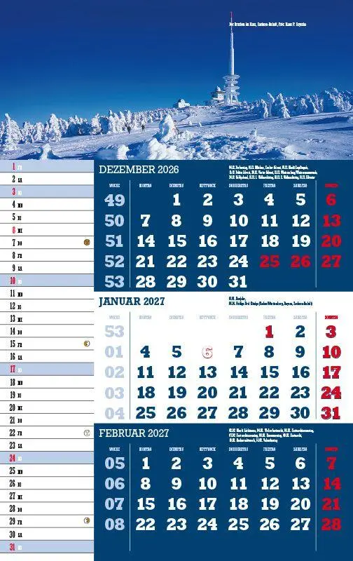 Bild: 9783957561572 | 3-Monatskalender Deutschland 2027 | Jörg Neubert | Kalender | Deutsch