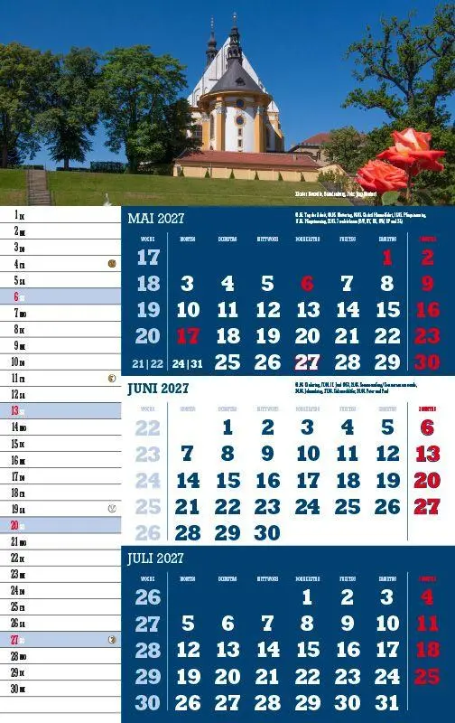 Bild: 9783957561572 | 3-Monatskalender Deutschland 2027 | Jörg Neubert | Kalender | Deutsch