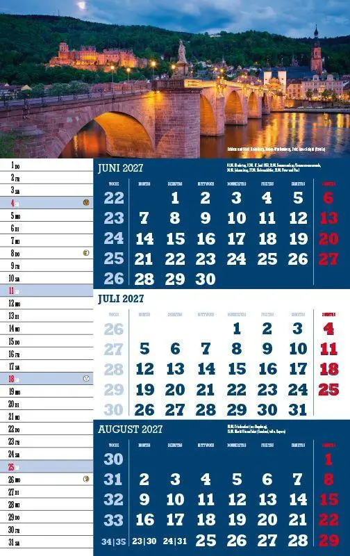 Bild: 9783957561572 | 3-Monatskalender Deutschland 2027 | Jörg Neubert | Kalender | Deutsch