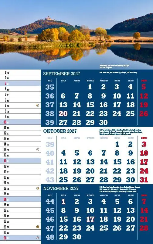 Bild: 9783957561572 | 3-Monatskalender Deutschland 2027 | Jörg Neubert | Kalender | Deutsch
