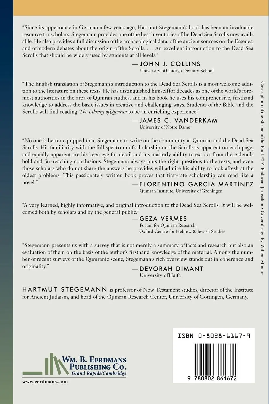 Rückseite: 9780802861672 | The Library of Qumran | Hartmut Stegemann | Taschenbuch | Englisch
