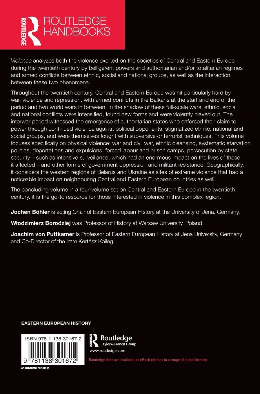 Rückseite: 9781138301672 | The Routledge History Handbook of Central and Eastern Europe in the...