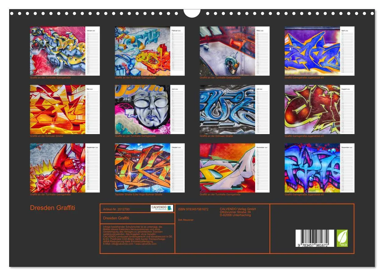 Bild: 9783457981672 | Dresden Graffiti (Wandkalender 2026 DIN A3 quer), CALVENDO...