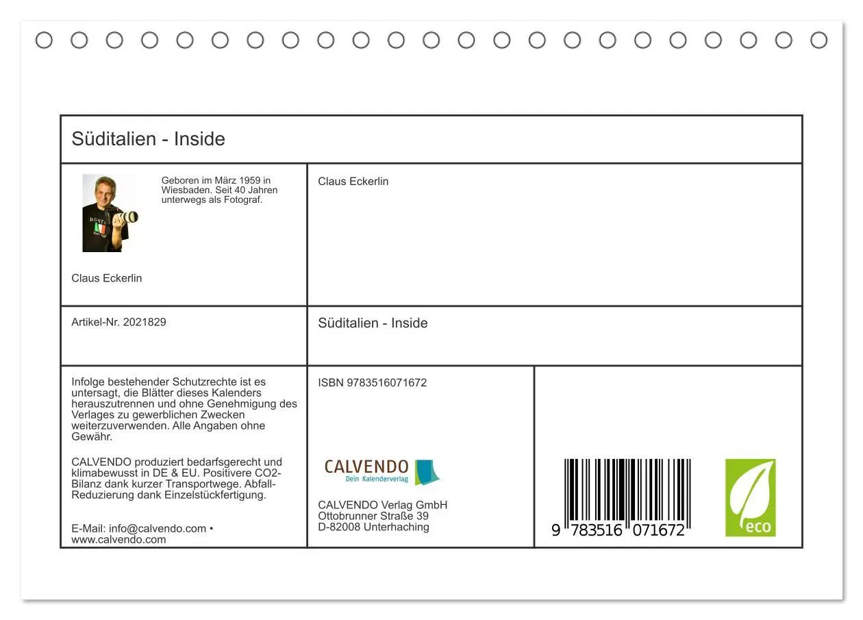 Bild: 9783516071672 | Süditalien - Inside (Tischkalender 2026 DIN A5 quer), CALVENDO...