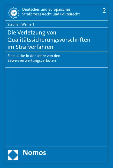 Cover: 9783848721672 | Die Verletzung von Qualitätssicherungsvorschriften im Strafverfahren