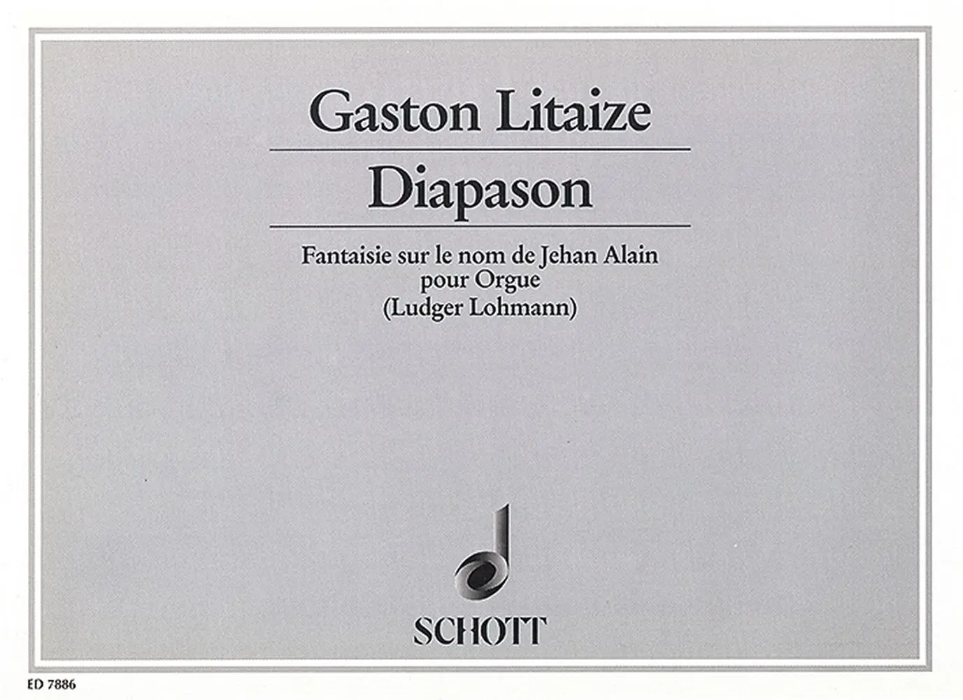 Cover: 9790001081672 | Fantaisie Sur Le Nom De J. Alain | G. Litaize | Buch | Schott Music
