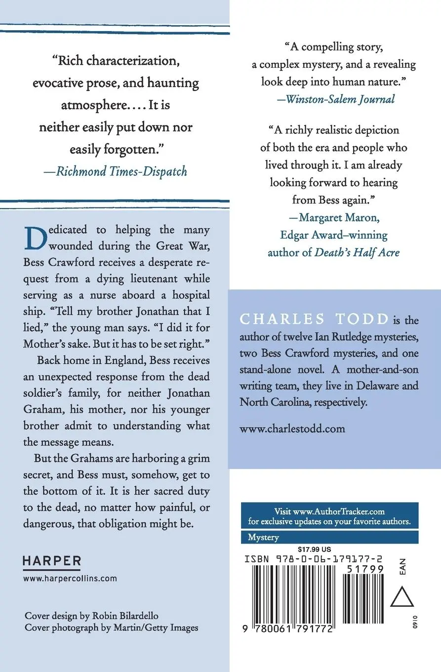 Rückseite: 9780061791772 | Duty to the Dead, A | Charles Todd | Taschenbuch | Paperback | 2010